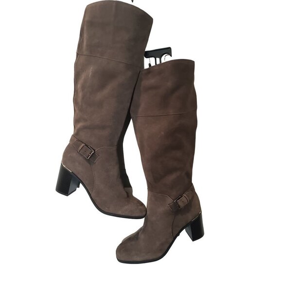 Bandolino Ollia Tall Suede Leather Block Heel Boot Women's size 9 - Picture 2 of 13